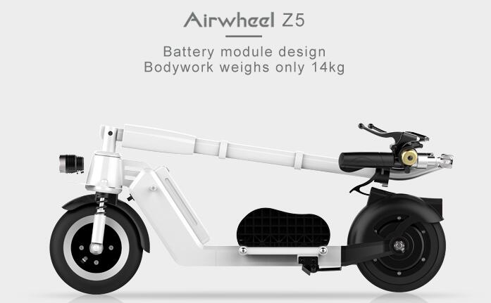 Todas estas ventajas deciden Airwheel Z5 dos ruedas scooter eléctrico el mejor transporte de los desplazamientos.